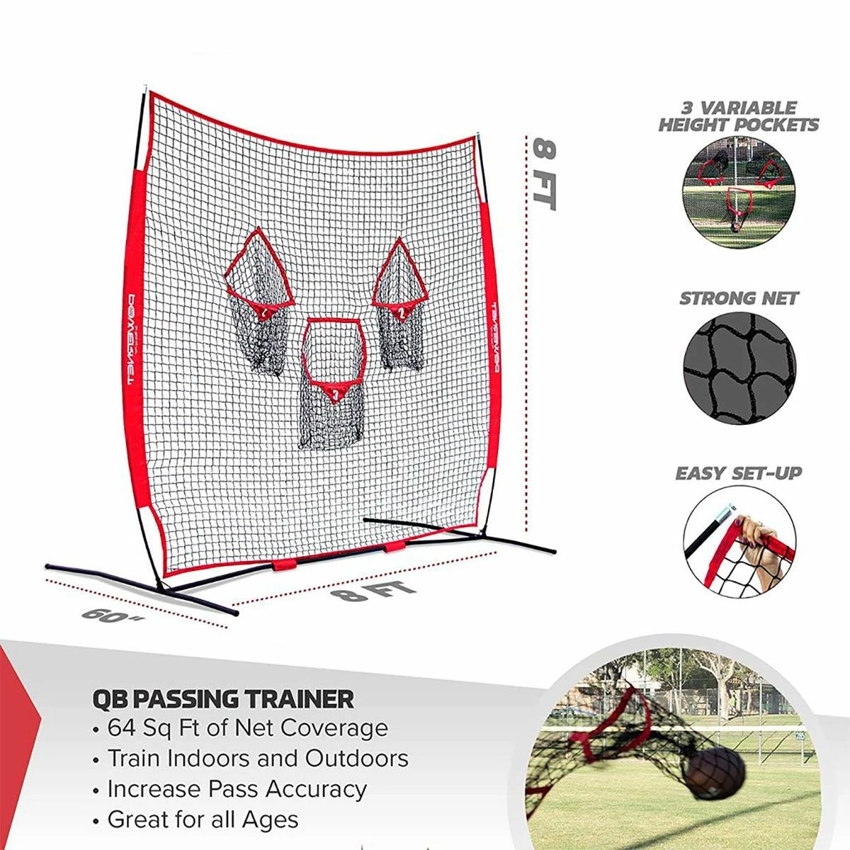 POWERNET Football QB Passer Training Net 2 POWERNET Football QB Passer Training Net - Image 2