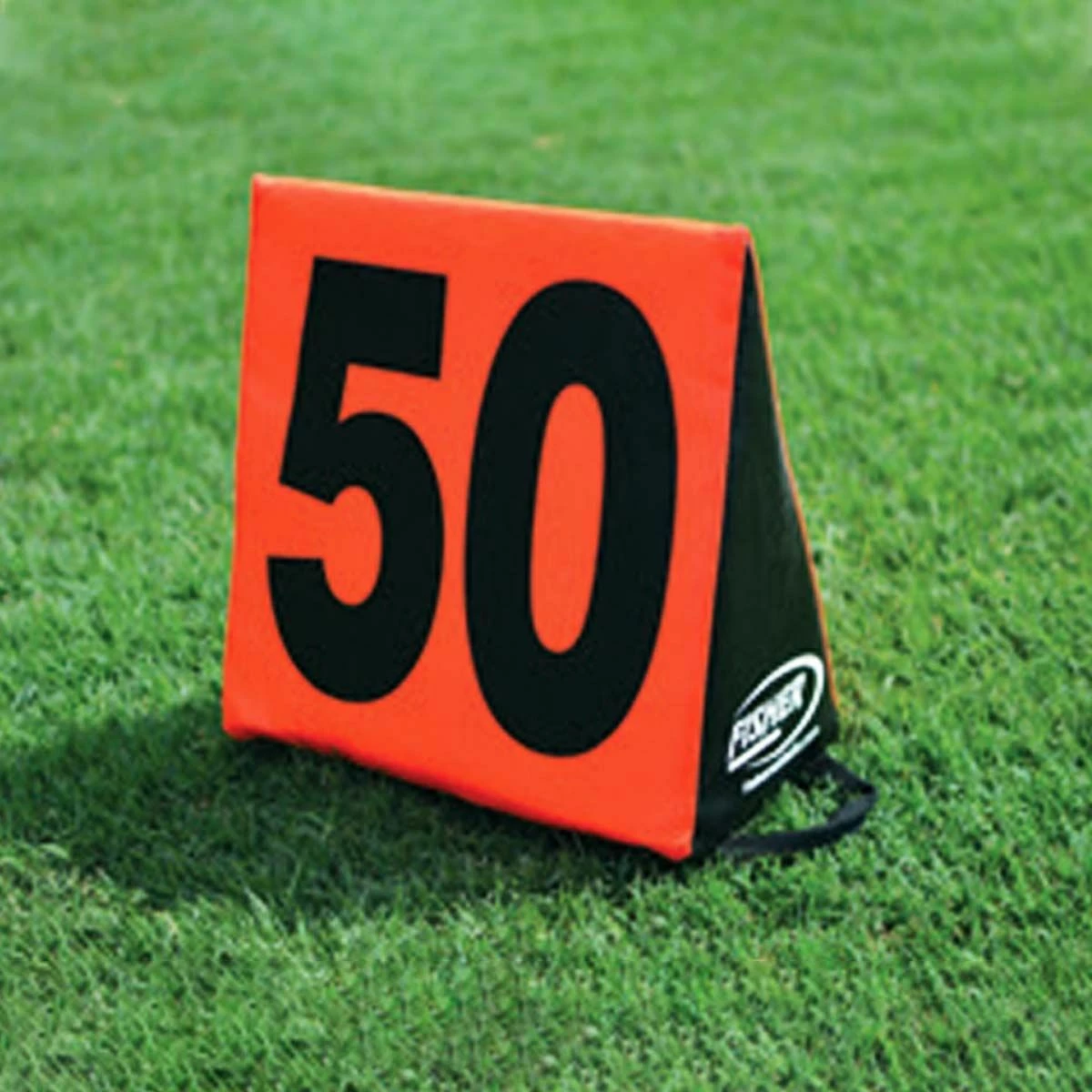 Fisher set of 11 Triangular Football Sideline Markers White Numbers on Black 2 Fisher set of 11 Triangular Football Sideline Markers White Numbers on Black - Image 2