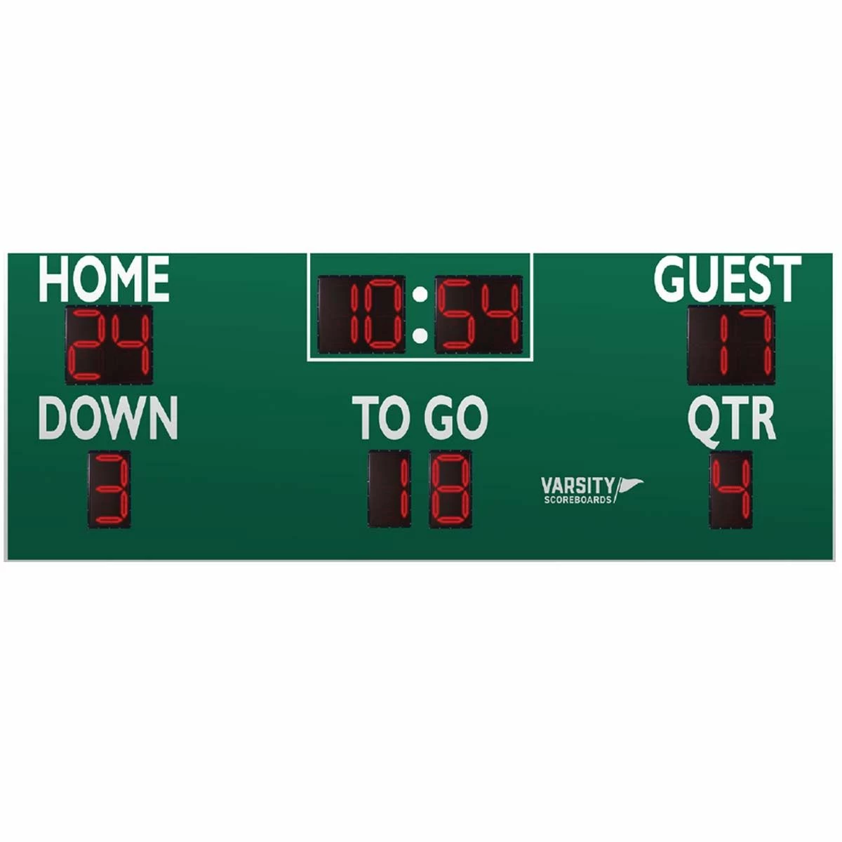 Varsity Scoreboards 7416 Football Scoreboard, 16'W x 5'H 1 Varsity Scoreboards 7416 Football Scoreboard, 16'W x 5'H