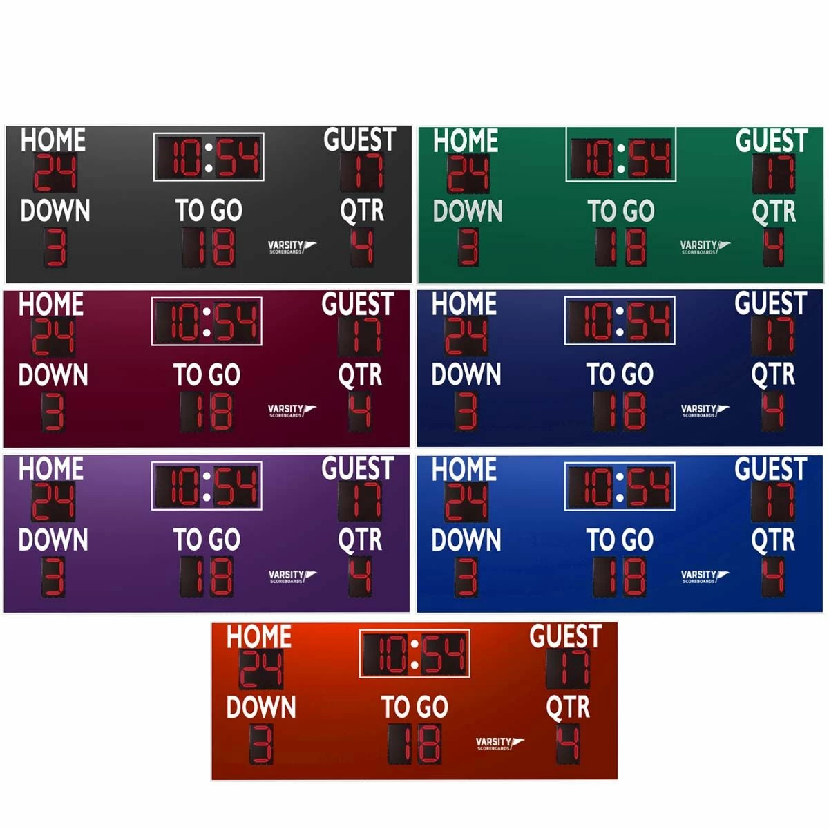 Varsity Scoreboards 7416 Football Scoreboard, 16'W x 5'H 3 Varsity Scoreboards 7416 Football Scoreboard, 16'W x 5'H - Image 3